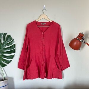 Flax A-Line Linen Button Down Tunic